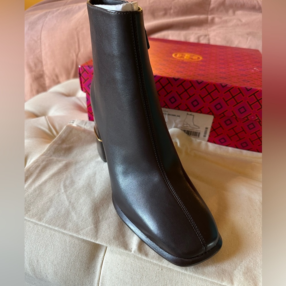 Tory Burch Embellished Ankle Boot Brown 7M